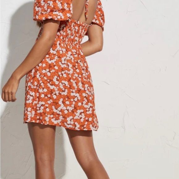 Faithfull the Brand Orange Floral Dress - Picture 2 of 9